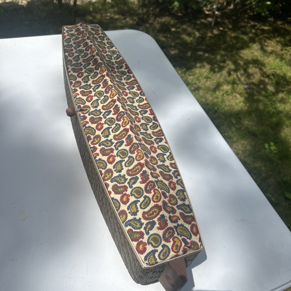 VINTAGE RETRO SALTON BREAD WARMER Hotray WICKER PAISLEY 1960s Extra Long 23" USA